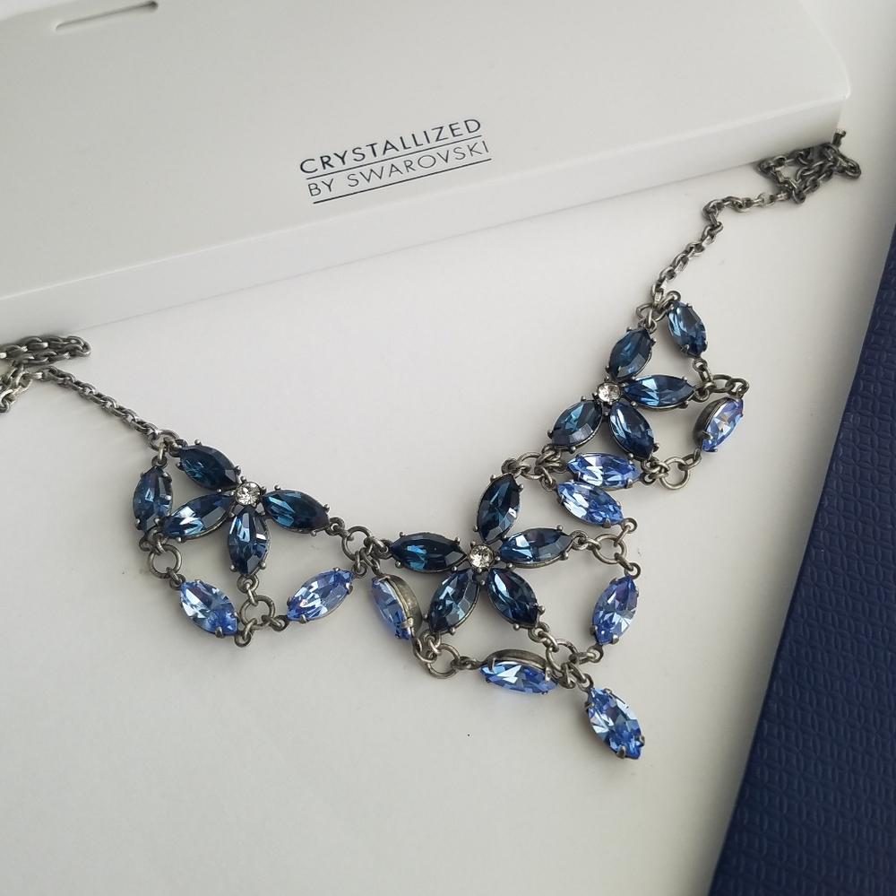 Swarovski Crystallized Blue Necklace NWT - Picture 10 of 17